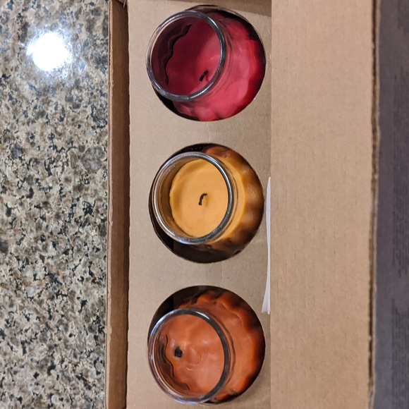 Mini Candle Pumpkin Jar Set Partylite Pack Autumn Fall Spice Cider Apple Orchard - Picture 4 of 5